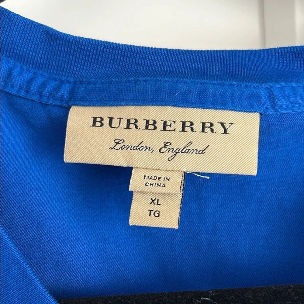 Burberry Royal Blue V-Neck Women's Tee | XL - Picture 3 of 8